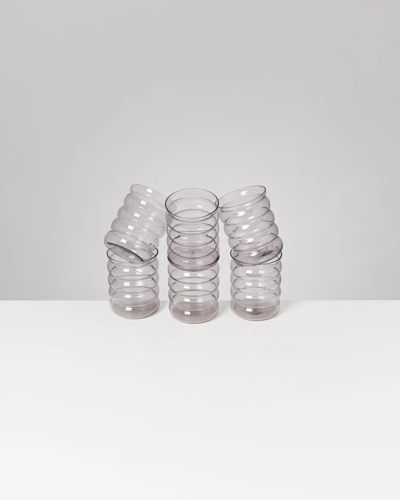 Joia Glas groß bubble grau