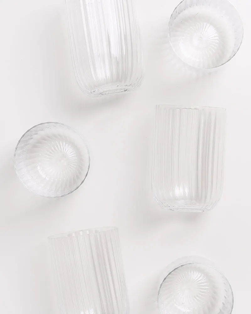 Joia Glas klein riffled transparent 6er-Set