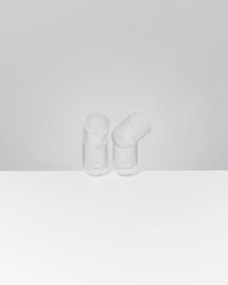 Joia Glas klein riffled transparent 4er-Set