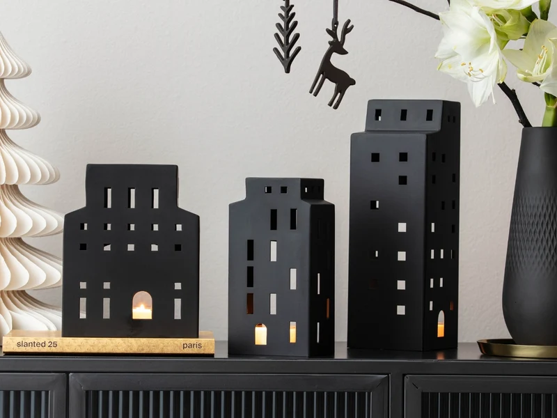 Villeroy & Boch Christmas Chic Windlicht Haus schwarz 22,5cm
