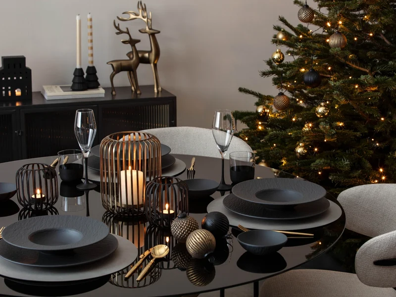 Villeroy & Boch Christmas Chic Windlicht schwarz 12,5cm