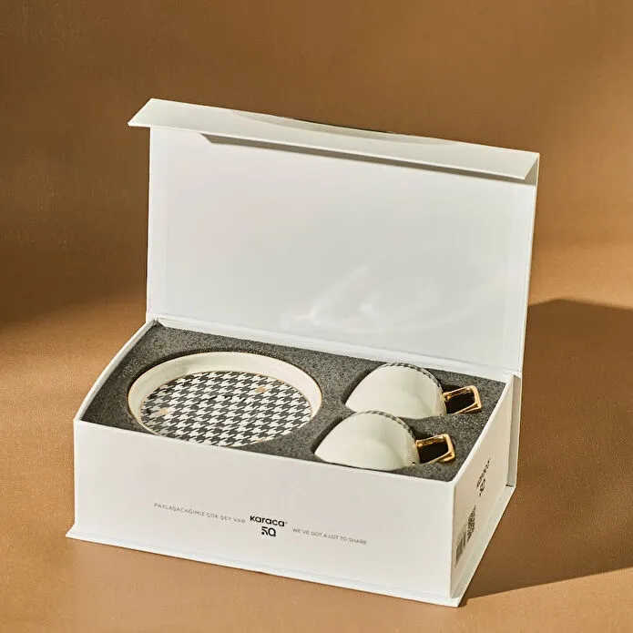 Karaca Kazayağı 2-teiliges Kaffeetassenset für 2 Personen, 100 ml