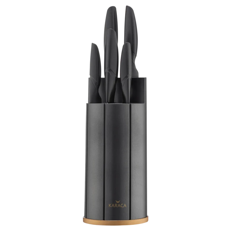 Karaca Retro Anthrazit Messer-Set, 6- teilig