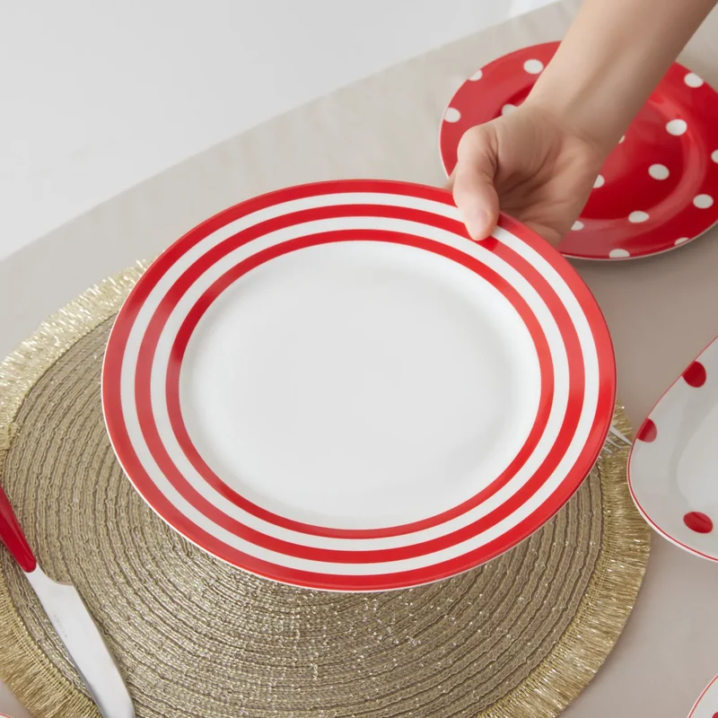 Karaca Polka Dot Porzellan Service Teller 27 cm