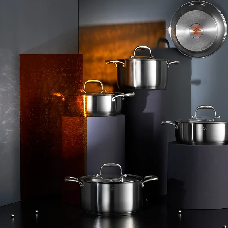 Karaca PowerSteel Pro Tottori Schmorpfanne aus Edelstahl 26 cm 3,90 Lt.