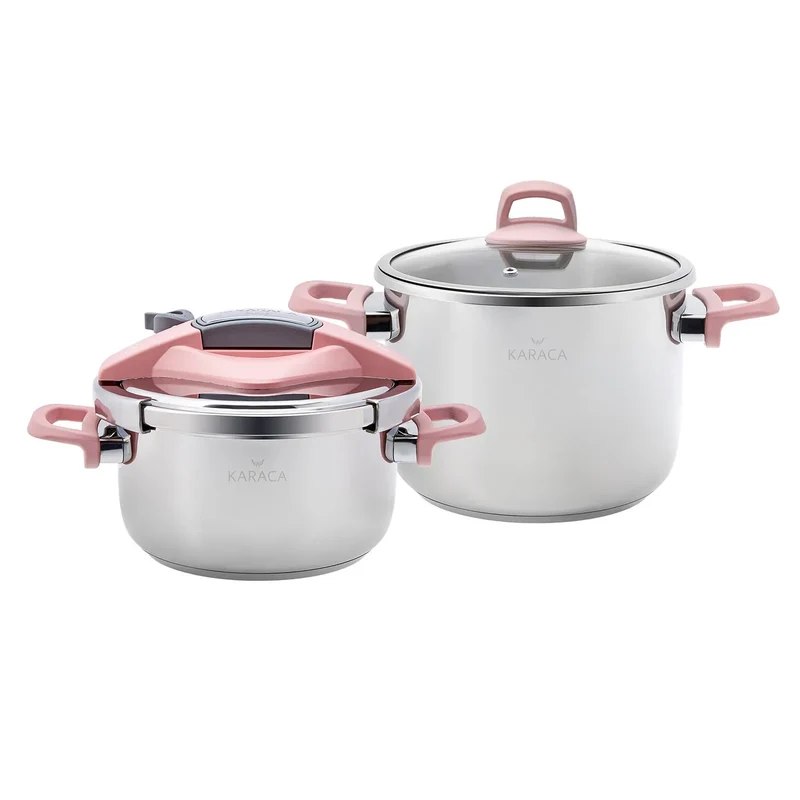 Karaca Perfect Pink 4+6 Liter Schnellkochtopf-Set