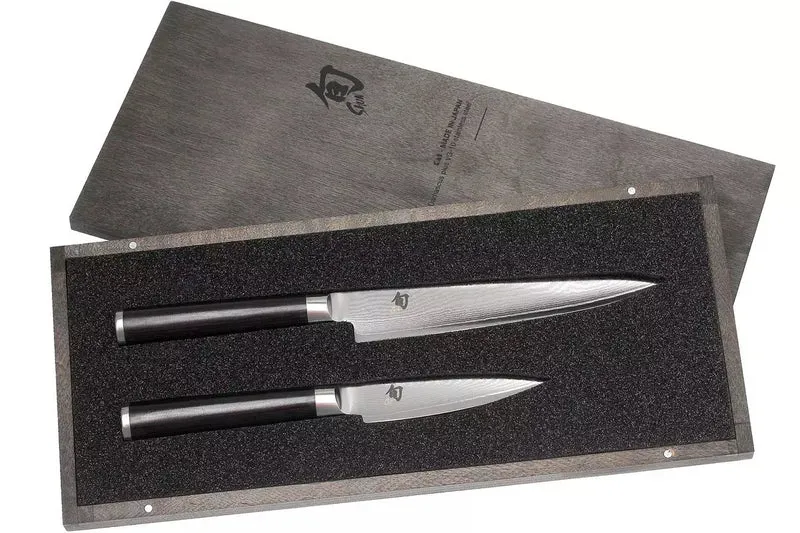 Kai Shun Classic Messerset - 32-lagiger Damaststahl - (Büromesser + Universalmesser) 2-teilig - DMS-210