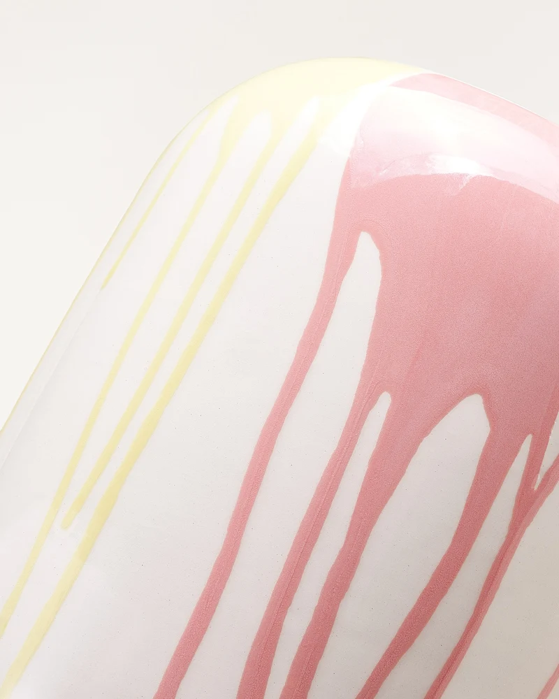 Nuno Vase M drip gelb rosa