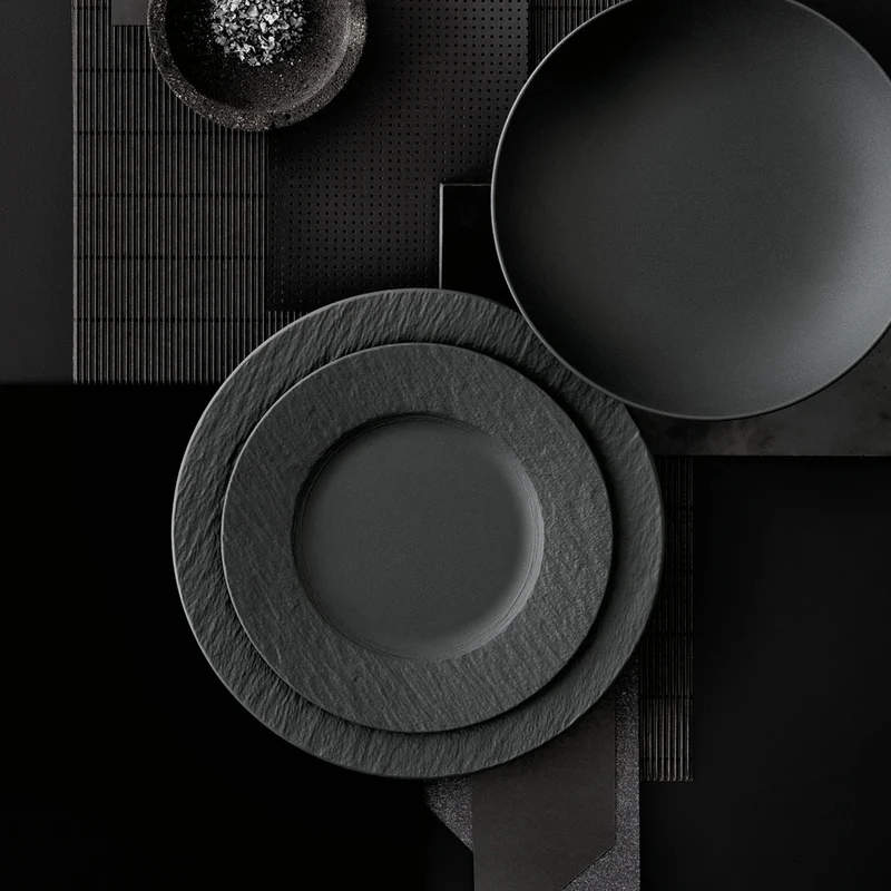 Villeroy & Boch Speiseteller Manufacture Rock - Schwarz - ø 27 cm