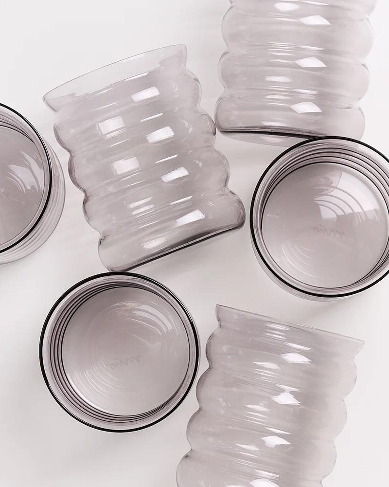 Joia Glas groß bubble grau 6er-Set