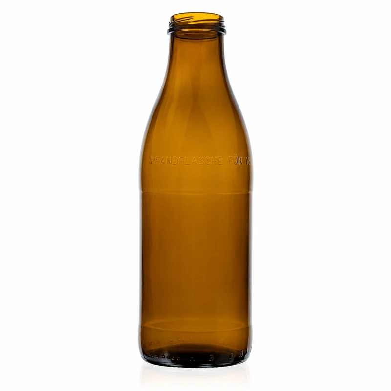 Milchflasche Braun 1 l TO 48 mit Pfandaufdruck