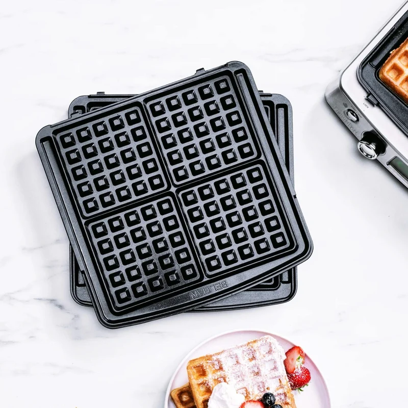 GreenPan Waffeleisen - Schwarz - inklusive 2 Sets Waffelplatten - keramische Antihaftbeschichtung