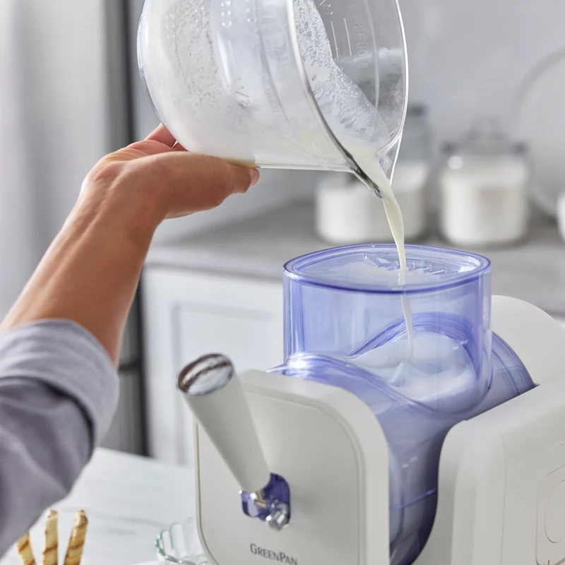 GreenPan Eismaschine Frost - Weiß - Softeis, Speiseeis, Slushies, Milkshakes & Smoothies - 1.8 Liter