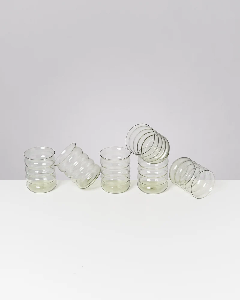 Joia Glas groß bubble smaragd 6er-Set
