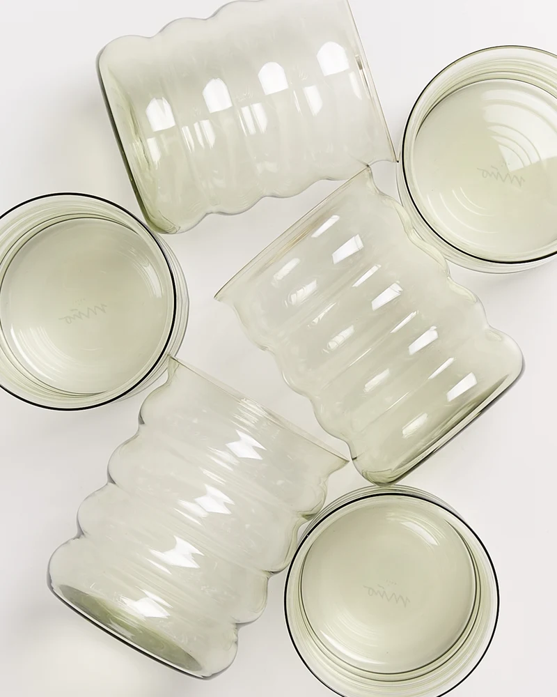 Joia Glas groß bubble smaragd 6er-Set