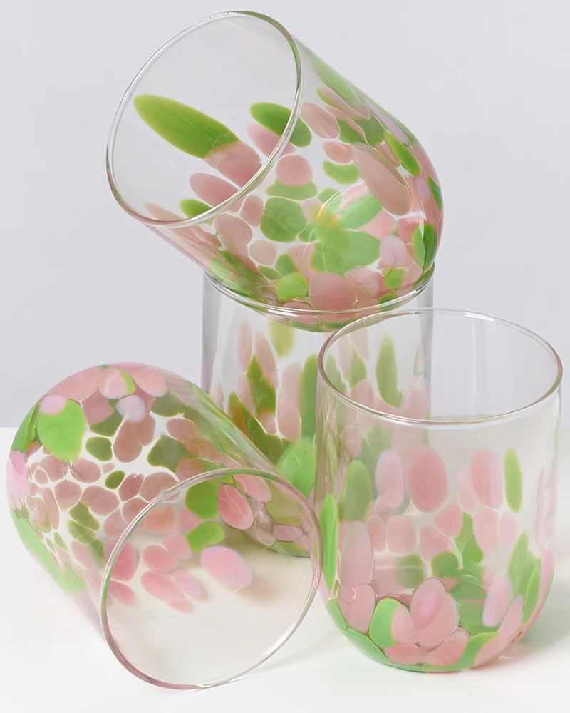 Alegria Glas groß rosa grün