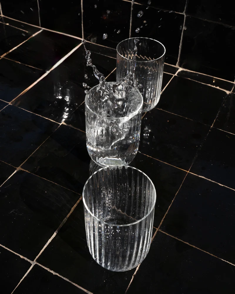 Joia Glas klein riffled transparent