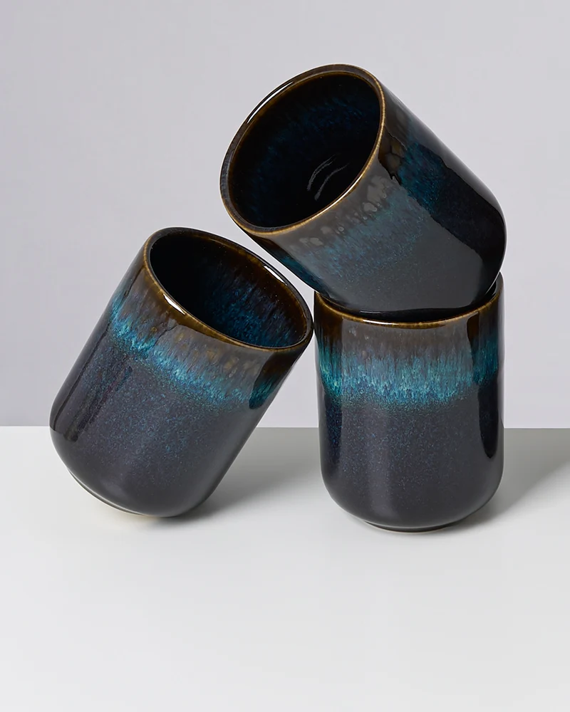 Melides Becher groß oceanblue