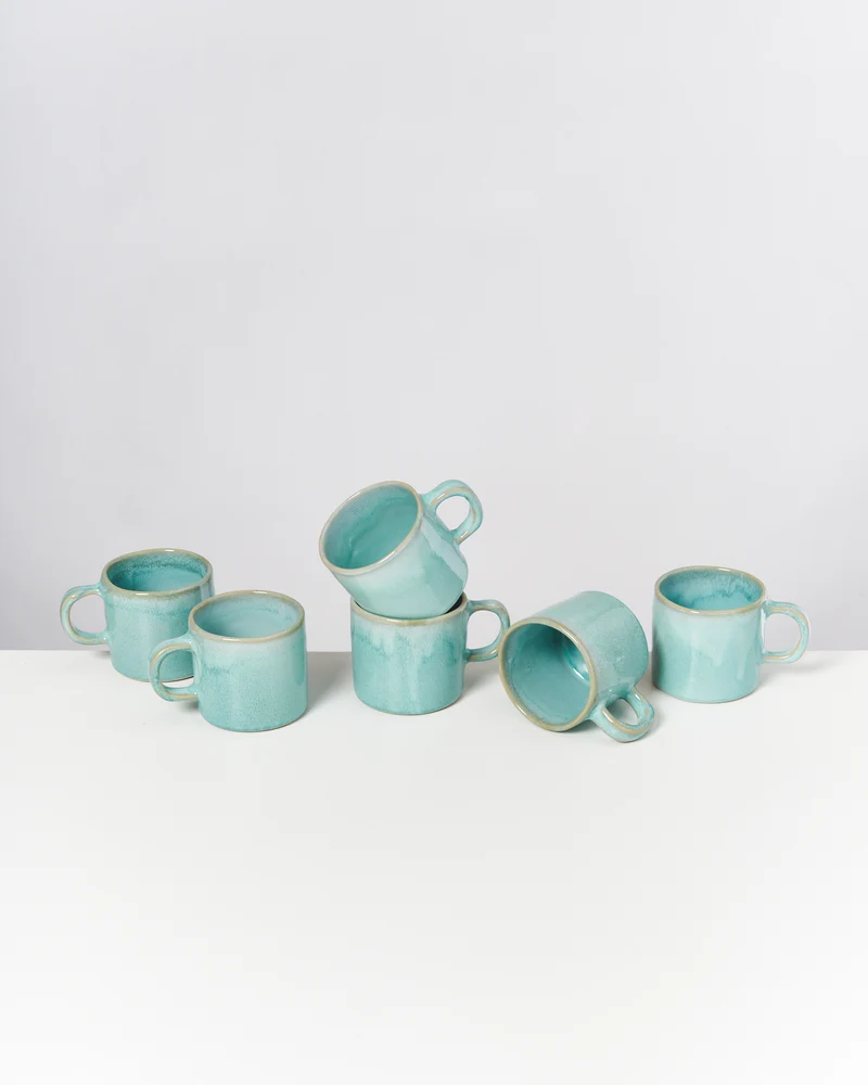 Cordoama Tasse klein modern mint 6er-Set