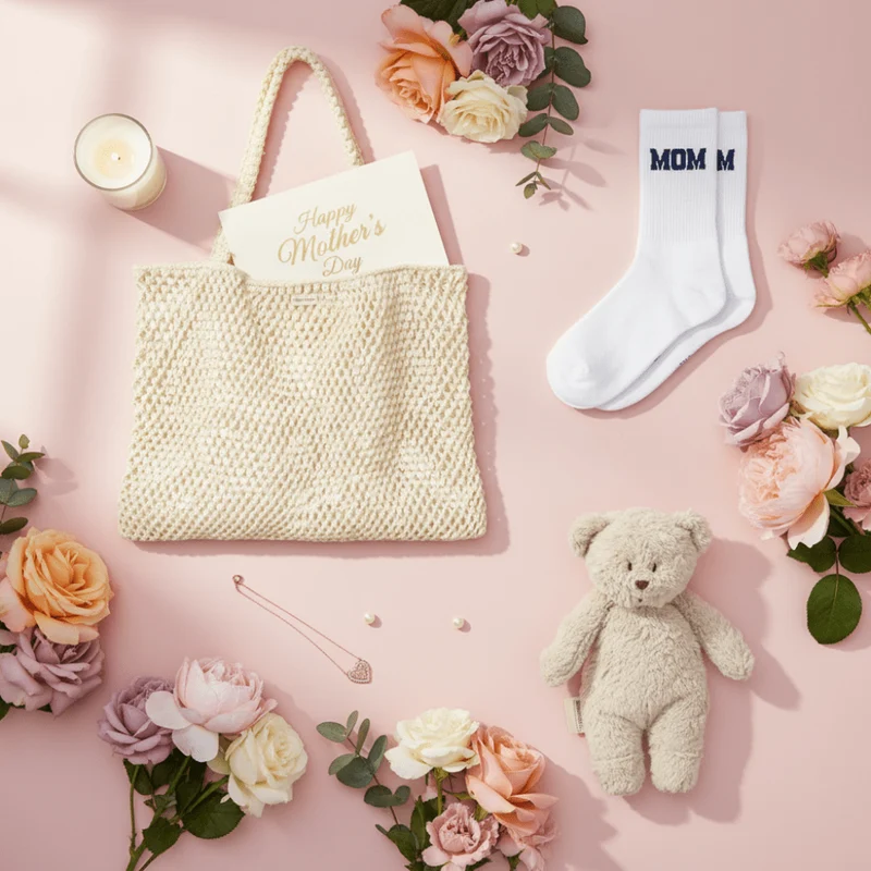 Set „Mama & Mini" – Mom Bag, MOM Socken & MOONIE Teddy