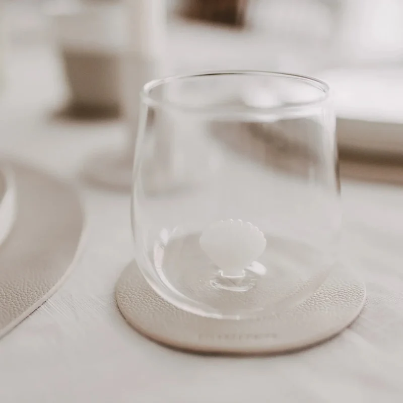 Trinkglas mit 3D Muschel – maritim & elegant