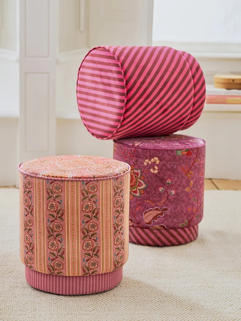 PIP STUDIO Mumbai Morning Pouf / Hocker pink 40x45cm