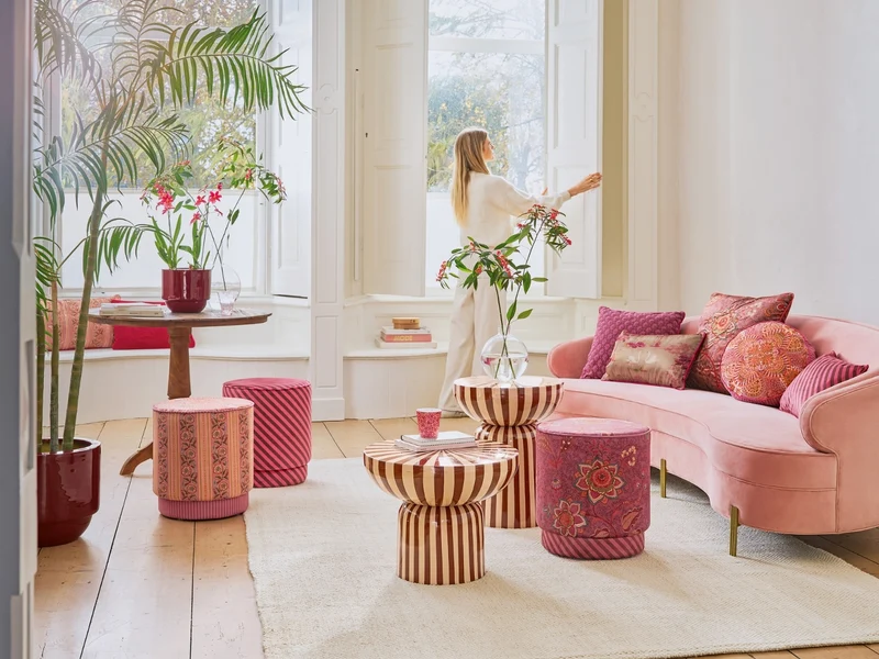 PIP STUDIO Mumbai Morning Kissen pink 60x60cm
