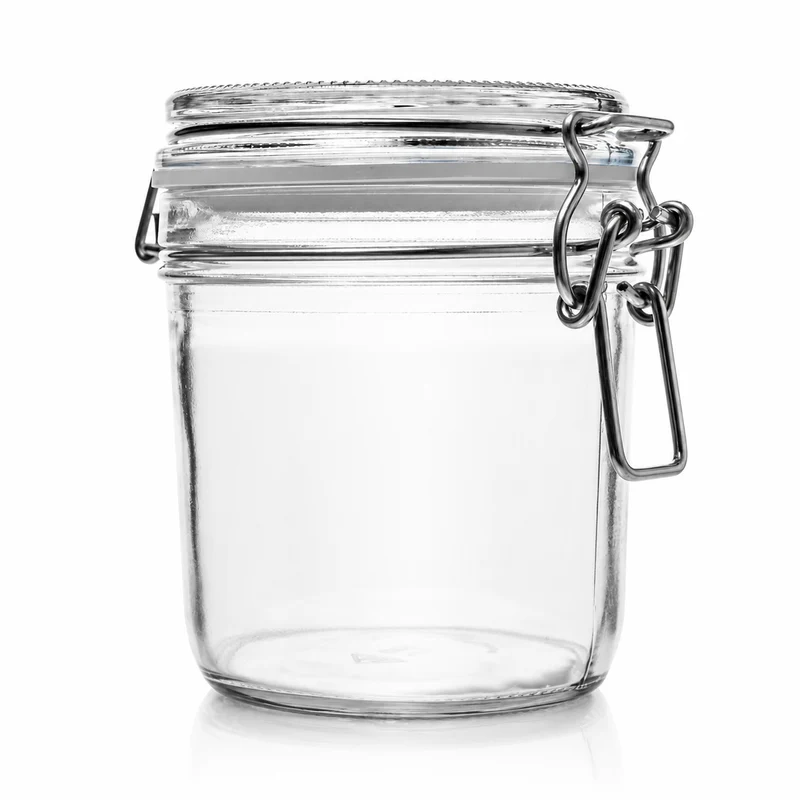 Drahtbügelglas 530 ml mit weißem Gummiring