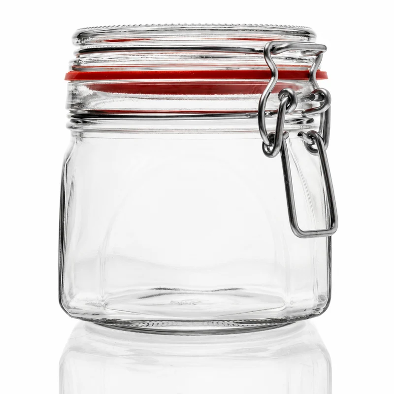 Drahtbügelglas 630 ml - Vierkant