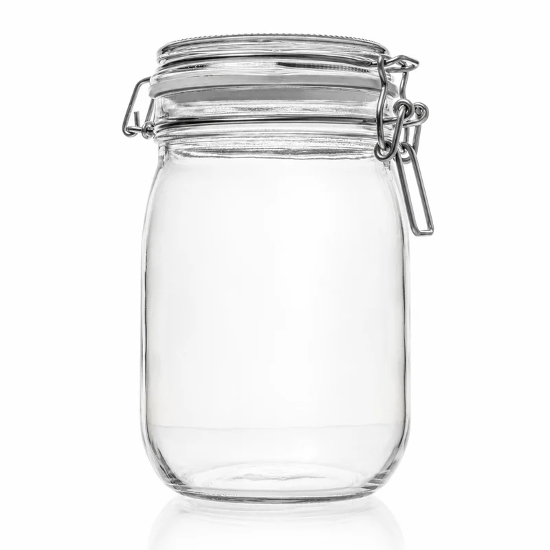 Drahtbügelglas 1140 ml mit weißem Gummiring