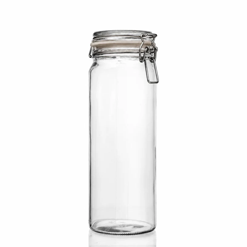Drahtbügelglas 2160 ml mit weißem Gummiring - Rund