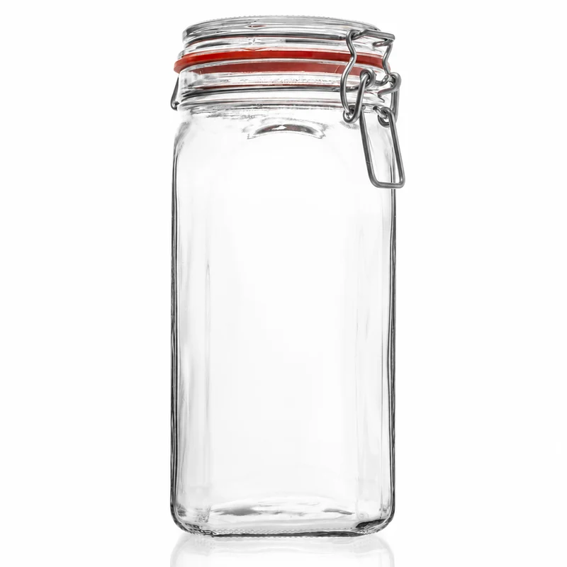 Drahtbügelglas 1550 ml - Vierkant