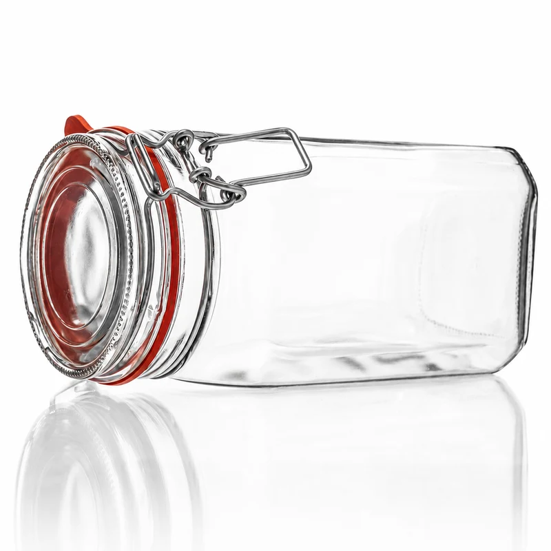 Drahtbügelglas 1550 ml - Vierkant