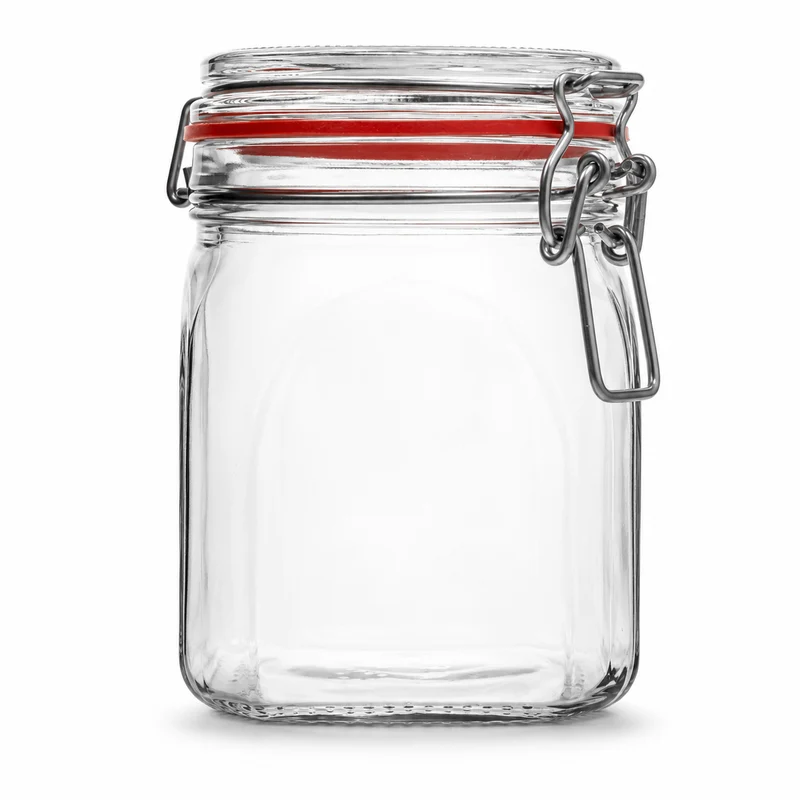 Drahtbügelglas 900 ml - Vierkant