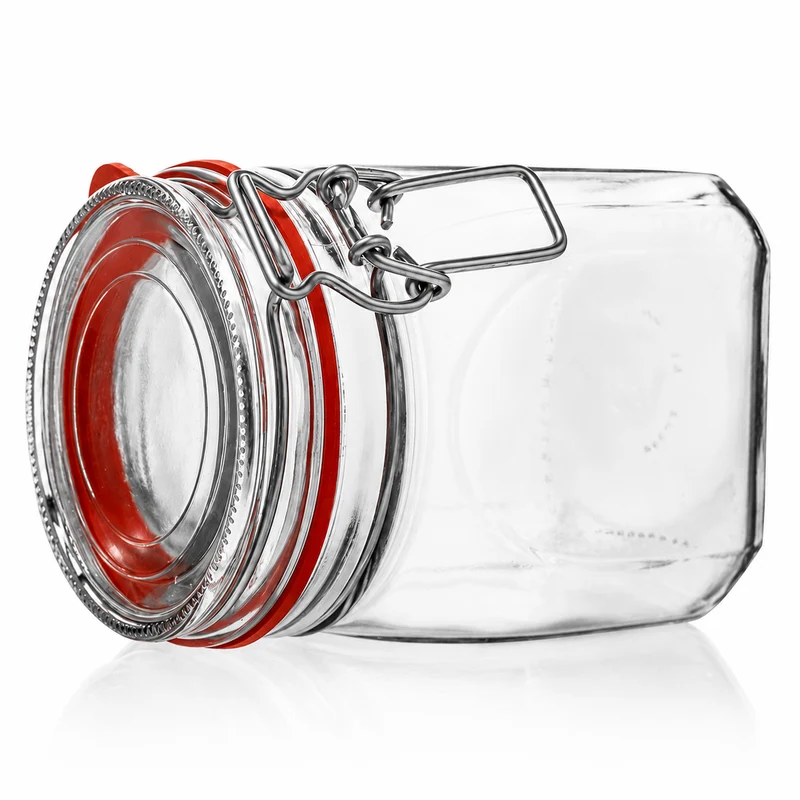 Drahtbügelglas 900 ml - Vierkant