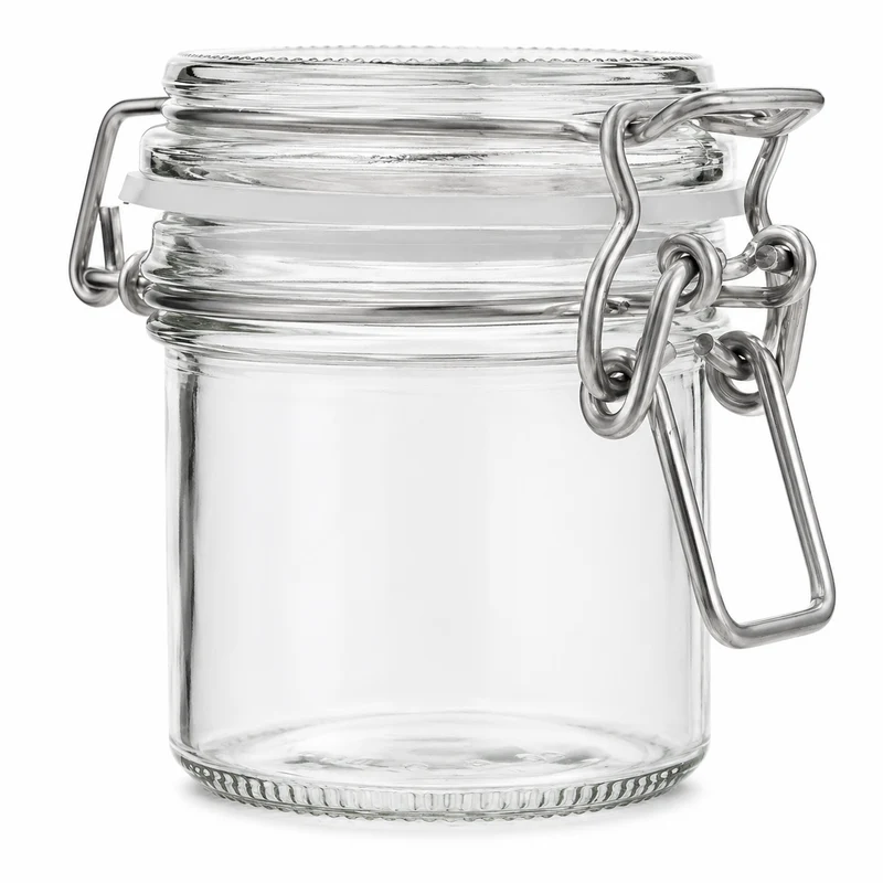 Drahtbügelglas 125 ml mit weißem Gummiring