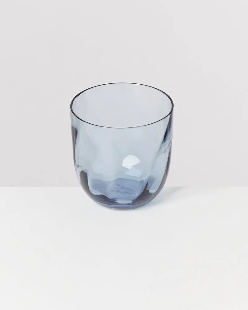 Calma Glas klein swirl blau