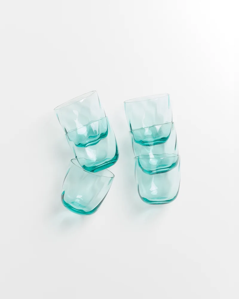Calma Glas klein swirl grün 6er-Set