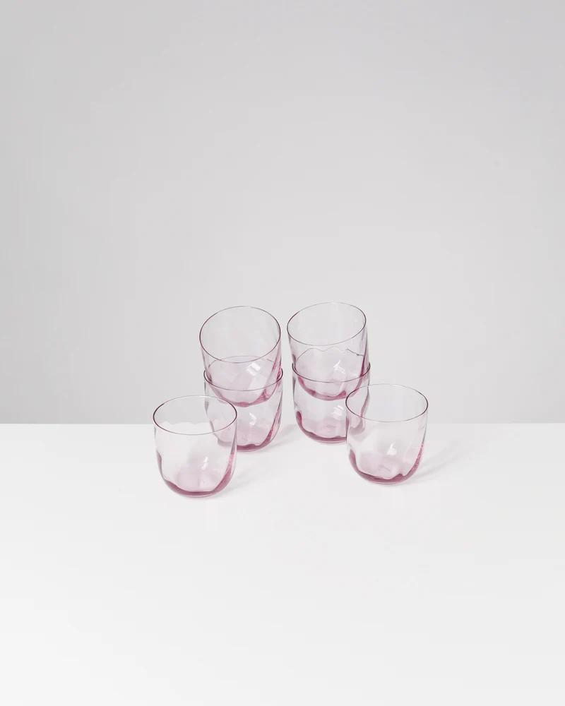 Calma Glas klein swirl lila 6er-Set