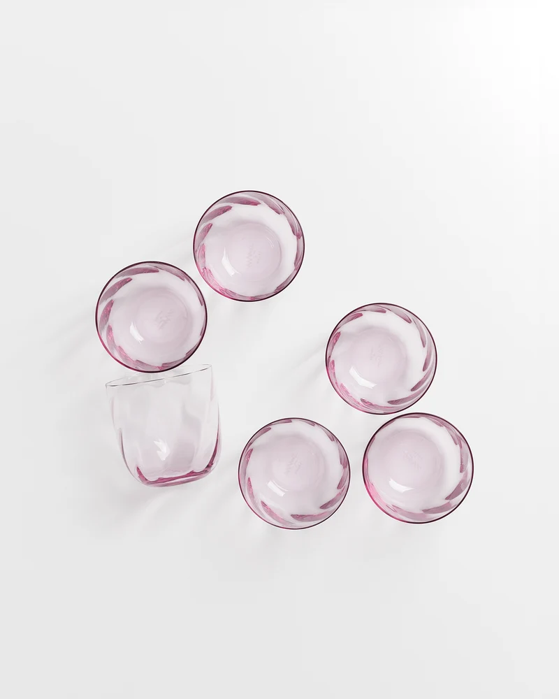 Calma Glas klein swirl lila 6er-Set