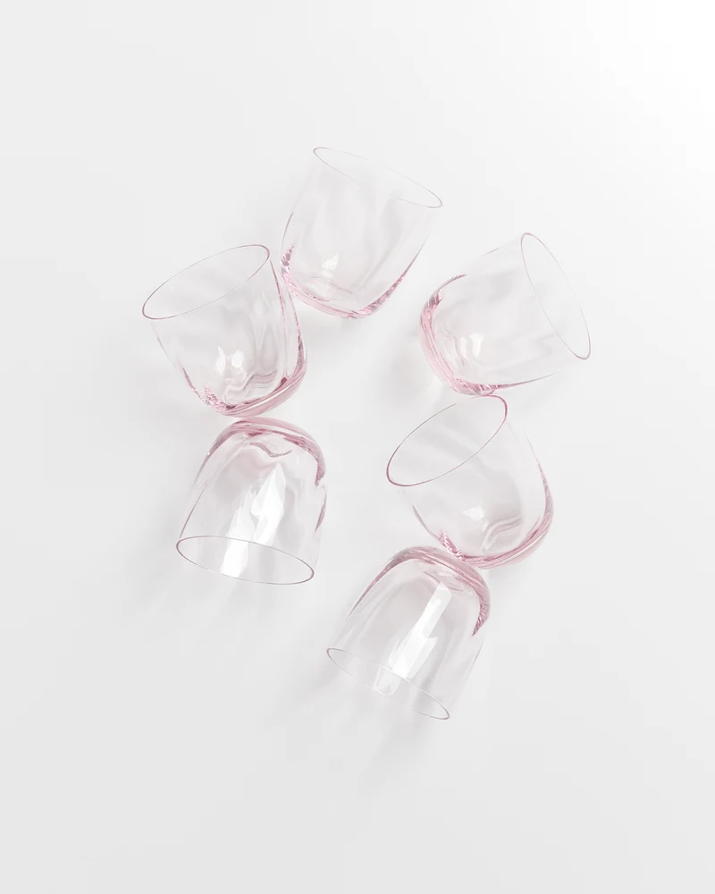 Calma Glas klein swirl rosé 6er-Set