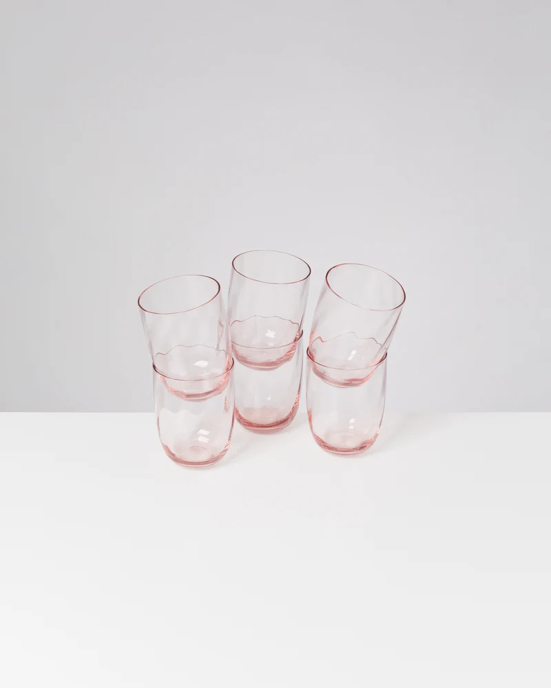 Calma Glas groß swirl rosé 6er-Set