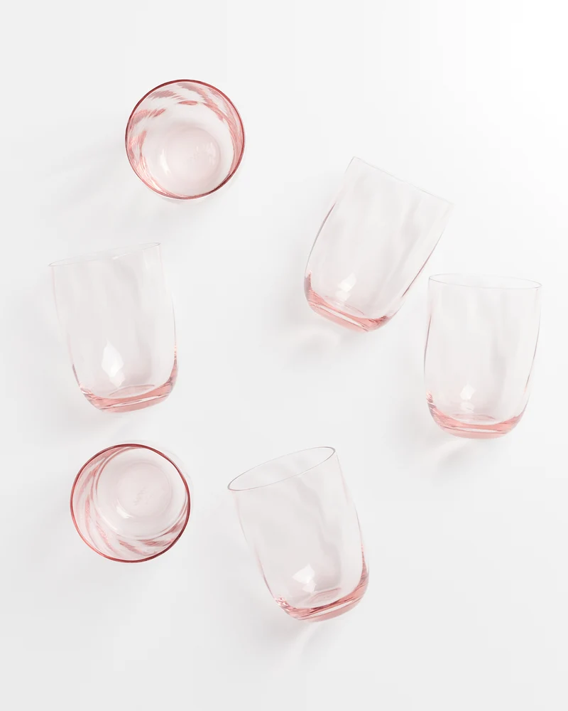 Calma Glas groß swirl rosé 6er-Set