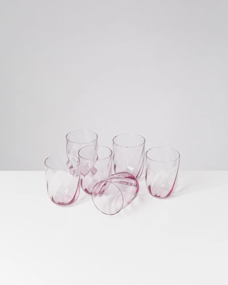 Calma Glas groß swirl lila 6er-Set