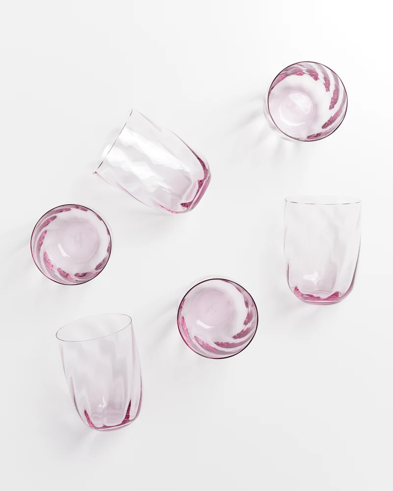 Calma Glas groß swirl lila 6er-Set