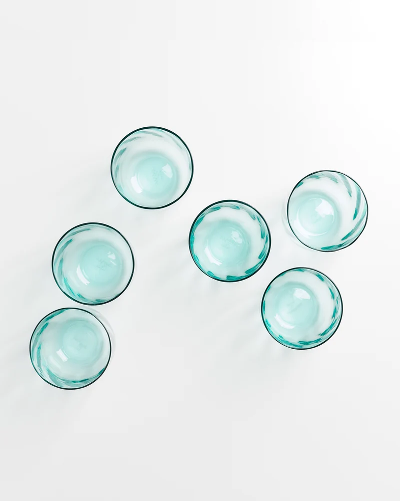 Calma Glas groß swirl grün 6er-Set