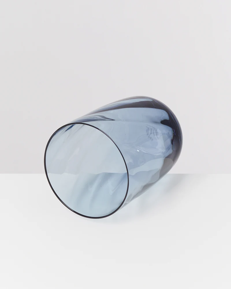 Calma Glas groß swirl blau