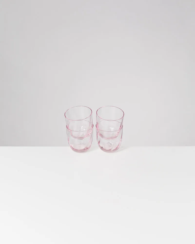 Calma Glas klein swirl rosé 4er-Set