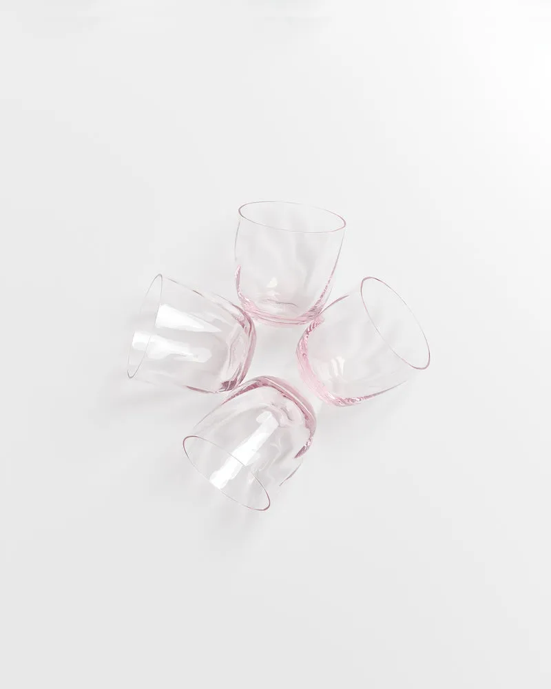 Calma Glas klein swirl rosé 4er-Set