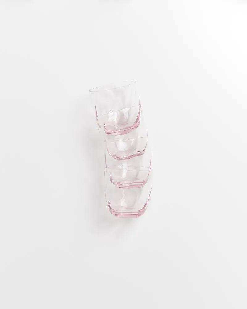 Calma Glas klein swirl rosé 4er-Set